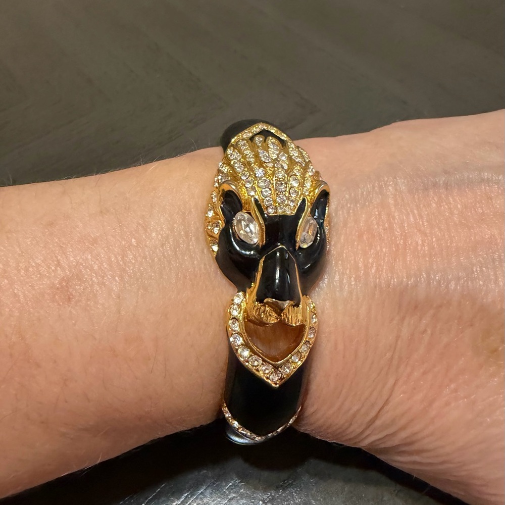 Giorgio Armani Black and Gold Panther Bracelet - Picture 5 of 7